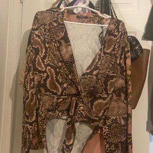 Animal print body suit